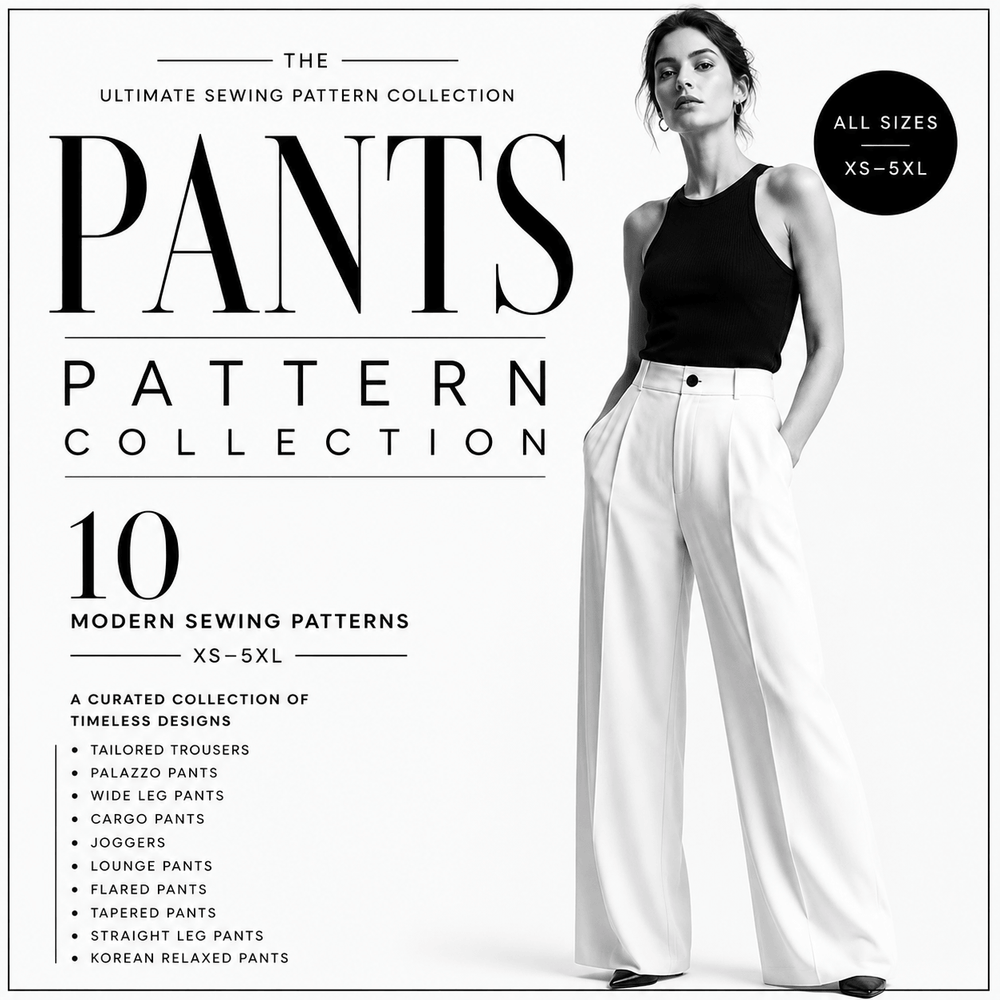 Pant Pattern Bundle — 10 Designs | PDF Sewing Patterns | Instant Download