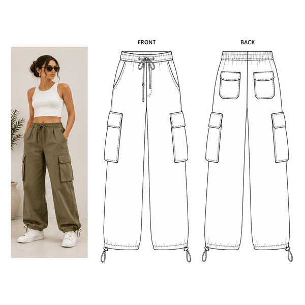 Cargo Pants Sewing Pattern PDF | Relaxed Fit with Pockets | Instant Download | Sizes XSβ5XL