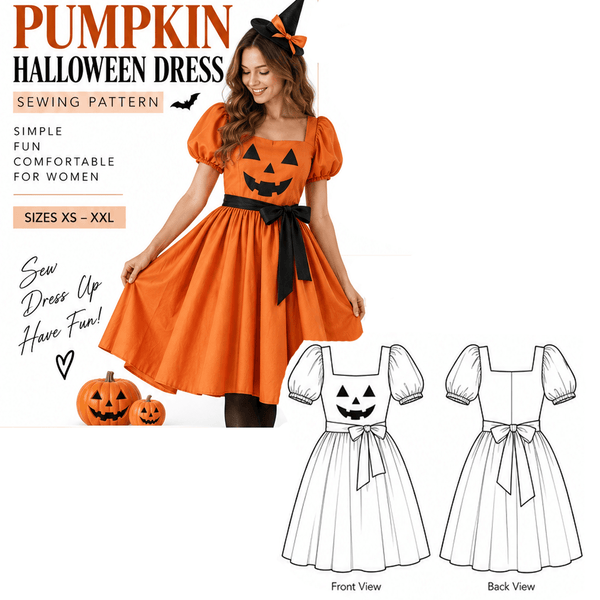 Pumpkin Halloween Dress Sewing Pattern PDF Instant Download