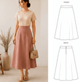 A-Line Skirt Sewing Pattern PDF | Classic High Waist | Instant Download | Sizes XS–5XL