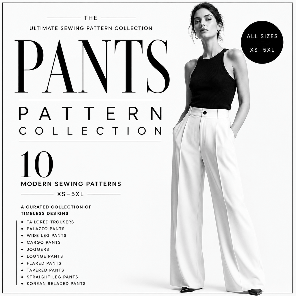 Pant Pattern Bundle — 10 Designs | PDF Sewing Patterns | Instant Download