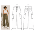 Cargo Pants Sewing Pattern PDF | Relaxed Fit with Pockets | Instant Download | Sizes XS–5XL