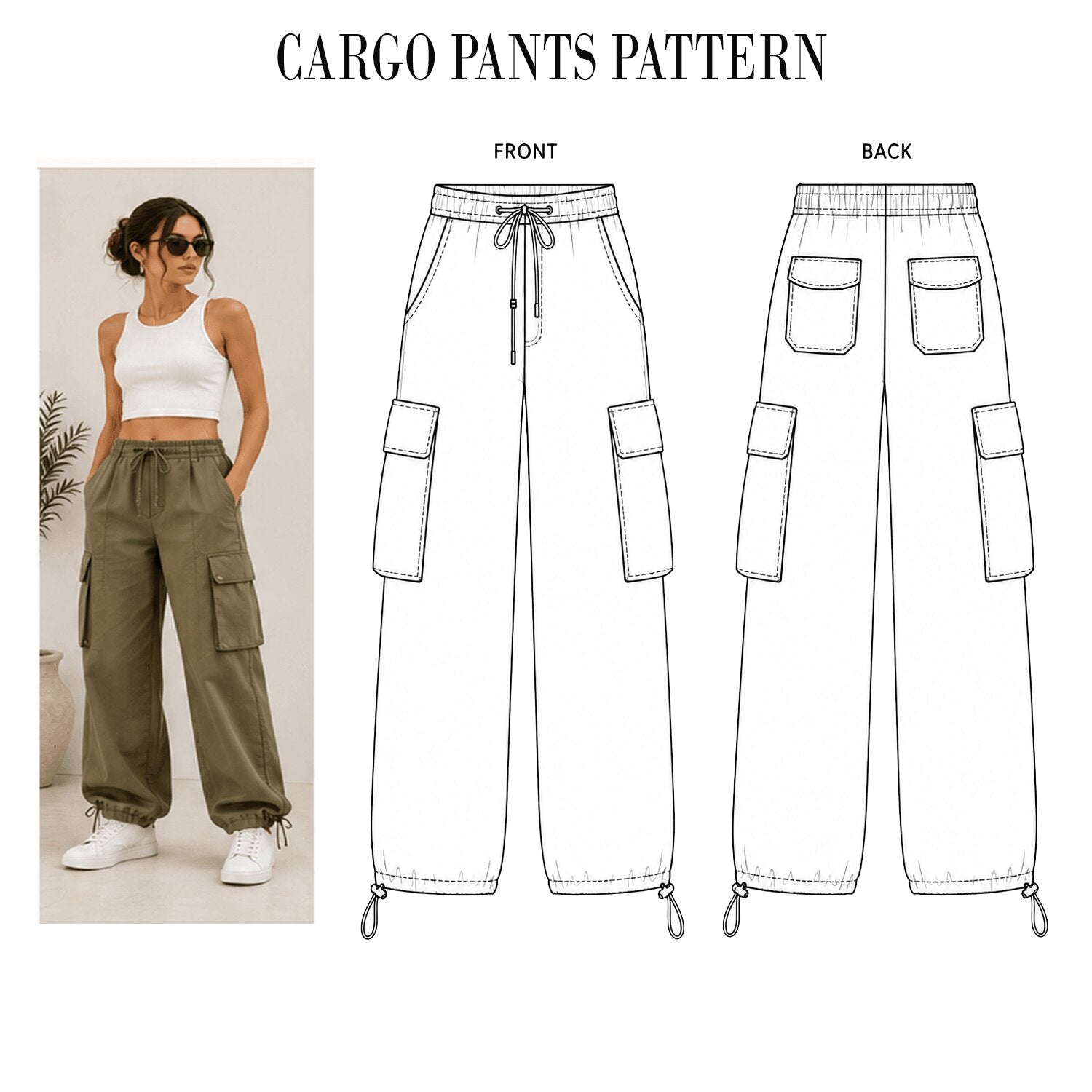 Pant Pattern Bundle — 10 Designs | PDF Sewing Patterns | Instant Download