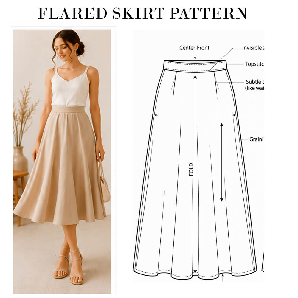 Skirt Pattern Bundle — 10 Designs | PDF Sewing Patterns | Instant Download | Sizes XS–5XL