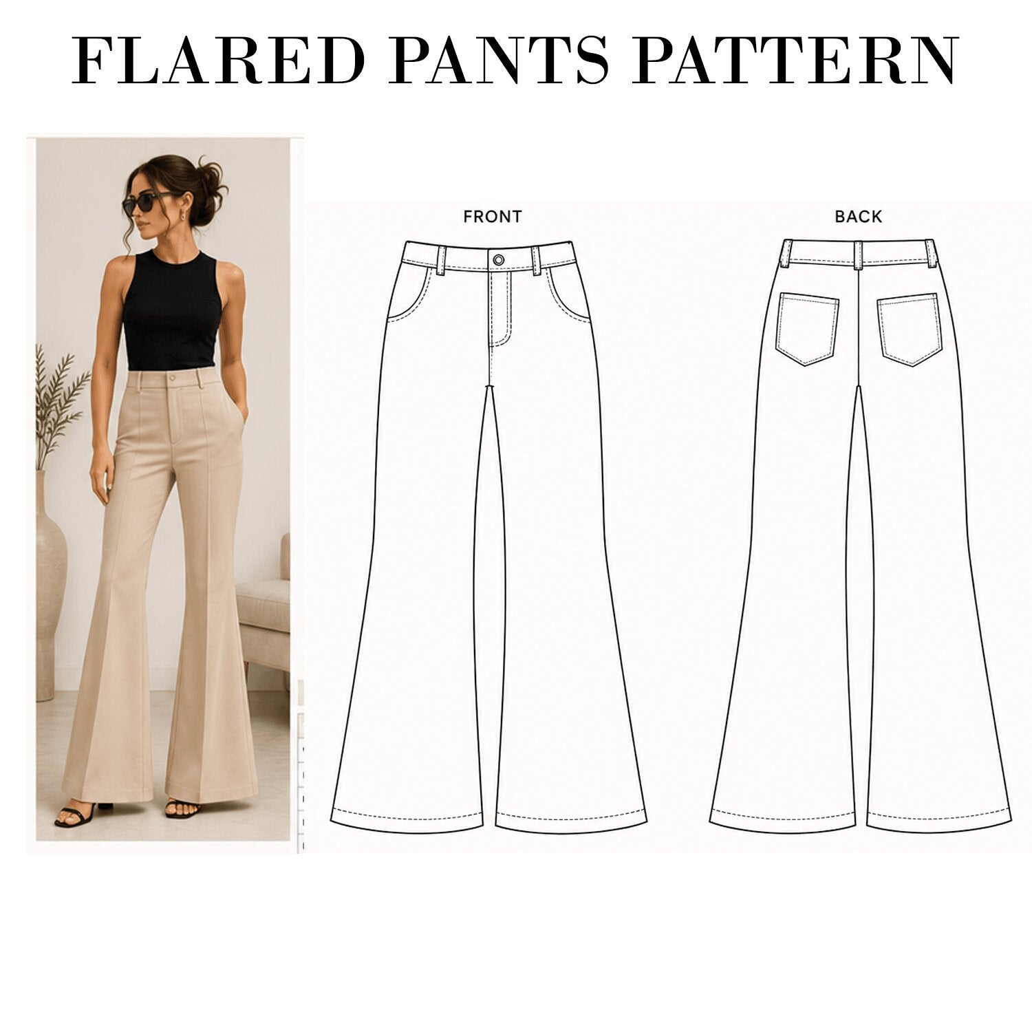 Pant Pattern Bundle — 10 Designs | PDF Sewing Patterns | Instant Download