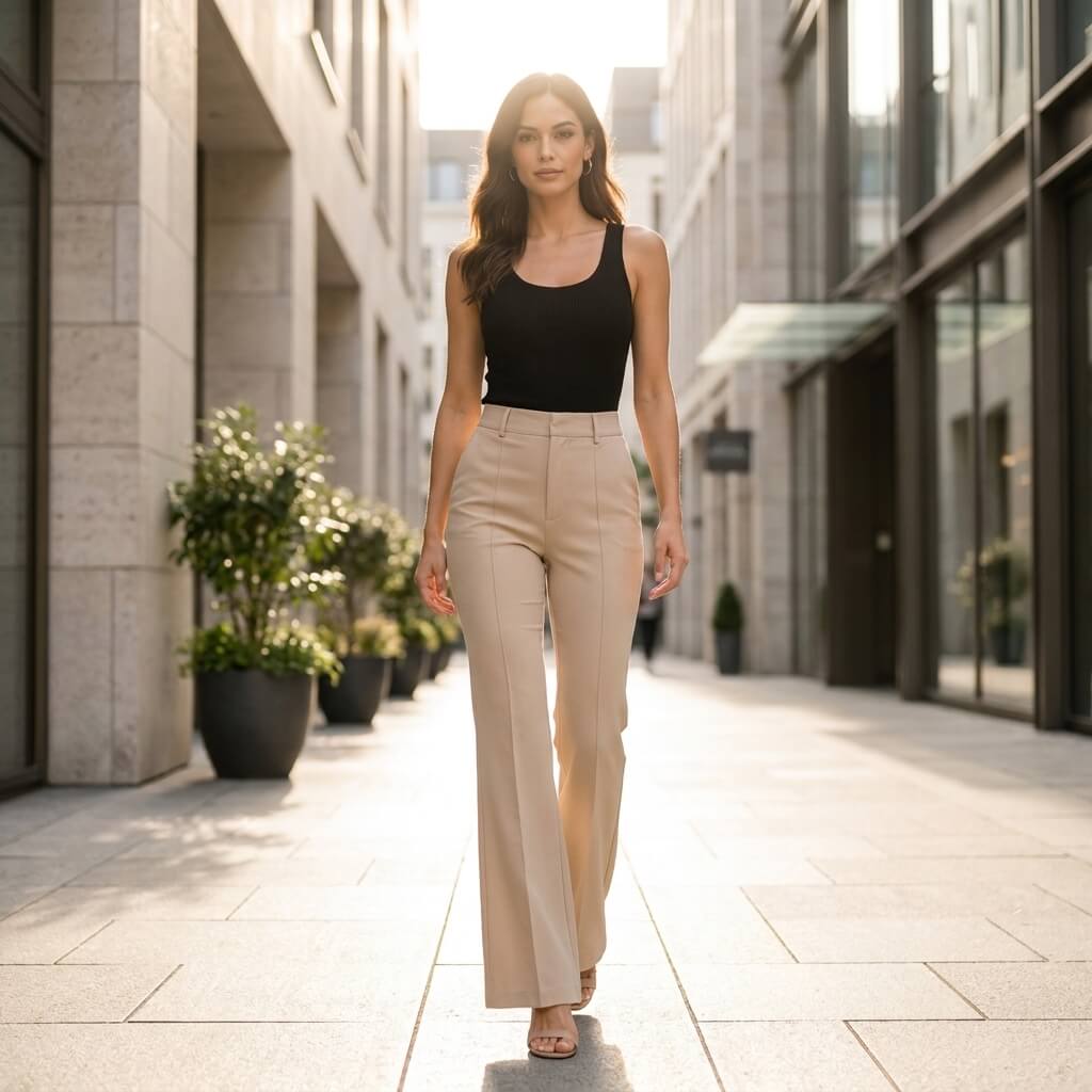 Flared Pants Sewing Pattern PDF | High Rise Bell Bottom | Instant Download | Sizes XS–5XL