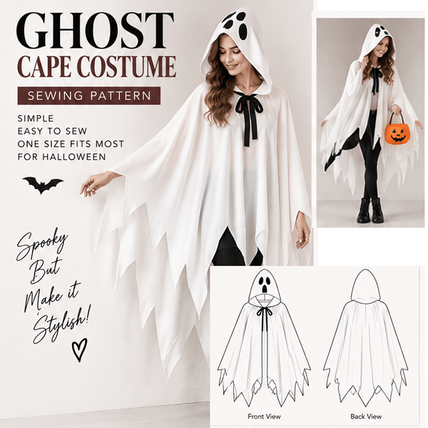 Ghost Cape Costume Sewing Pattern PDF Instant Download