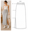 Knit Maxi Skirt Sewing Pattern PDF | Stretchy Elastic Waist | Instant Download | Sizes XS–5XL