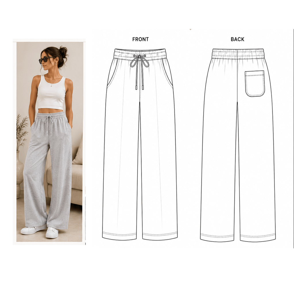 Lounge Pants Sewing Pattern PDF | Relaxed Straight Leg | Instant Download | Sizes XS–5XL