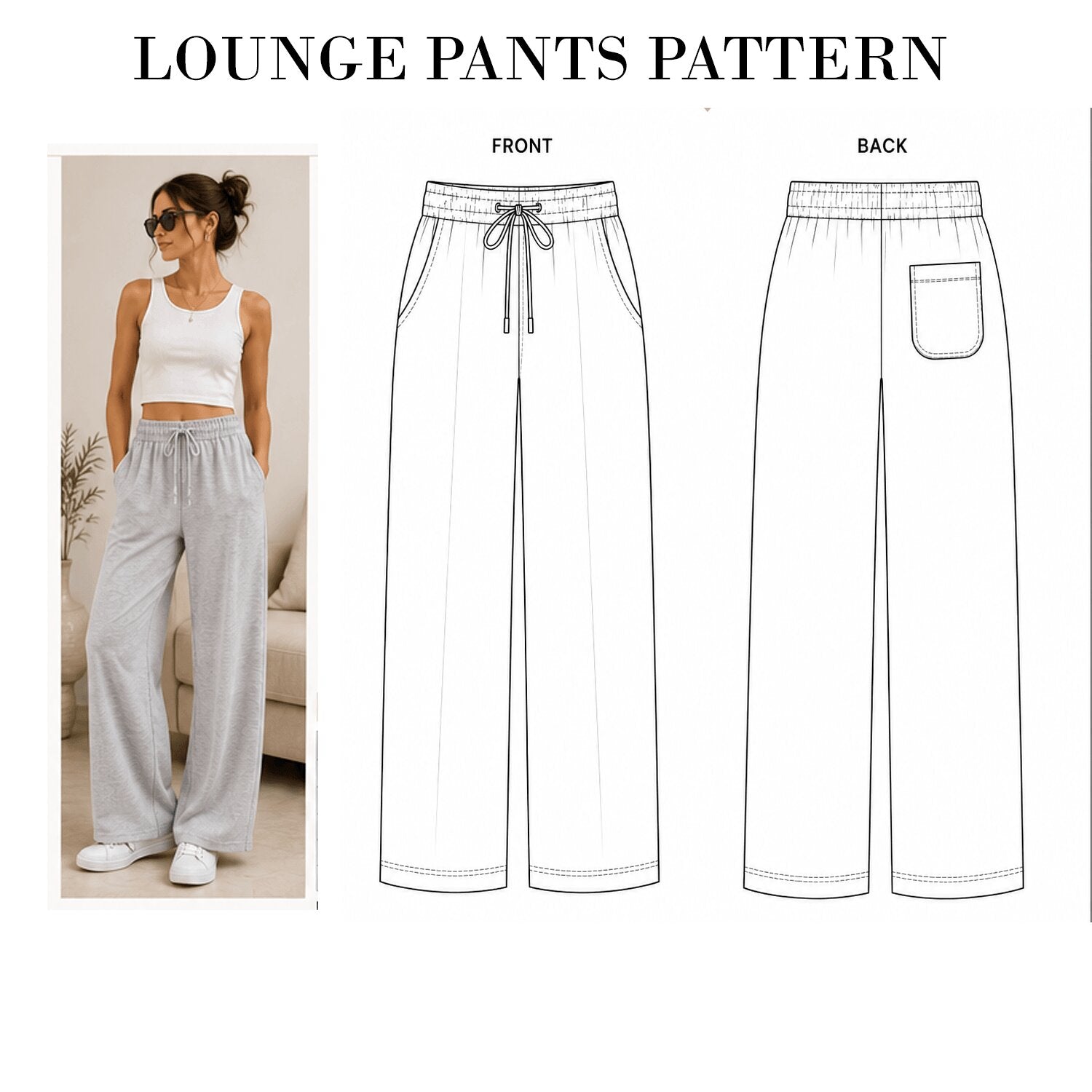 Pant Pattern Bundle — 10 Designs | PDF Sewing Patterns | Instant Download