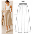 Midi Skirt Sewing Pattern PDF | Instant Download | Sizes XS–5XL