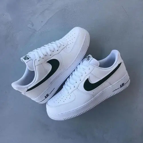 Nik_e Air Force 1 Low White Black Mens Shoes