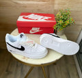 Nik_e Air Force 1 Low White Black Mens Shoes