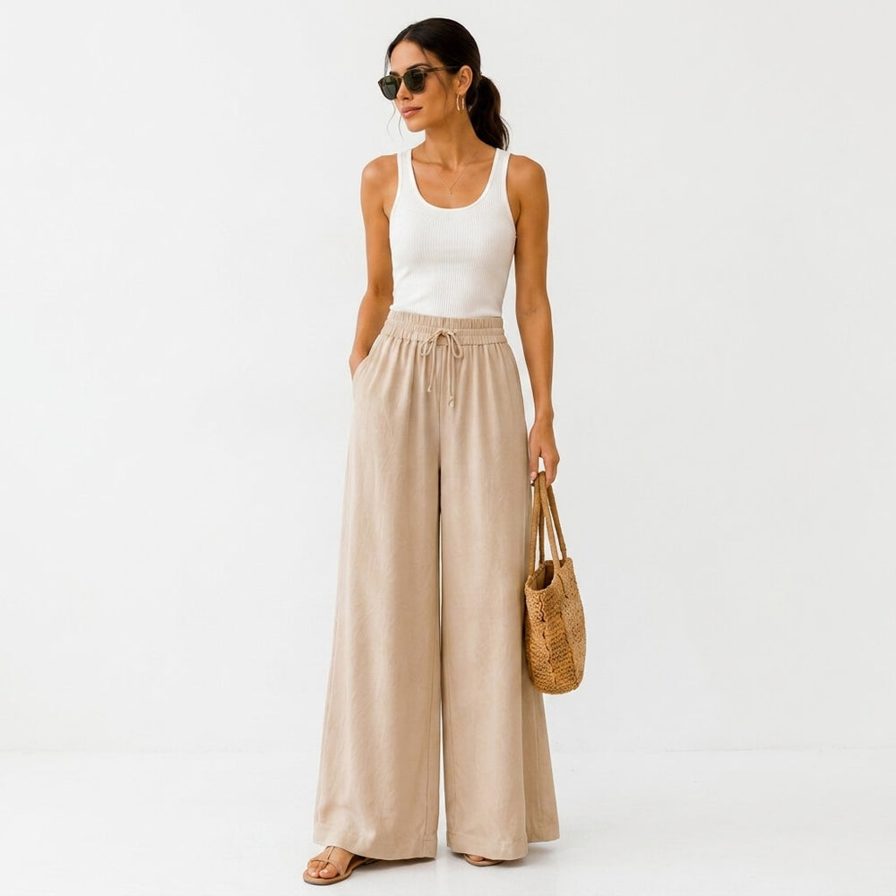 Palazzo Pants Sewing Pattern PDF | Wide Leg Elastic Waist | Instant Download | Sizes XS–5XL