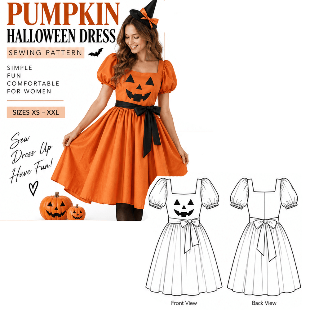 Pumpkin Halloween Dress Sewing Pattern PDF Instant Download
