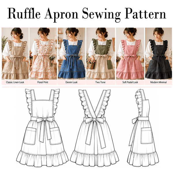 Ruffle Apron Sewing Pattern PDF Instant Download