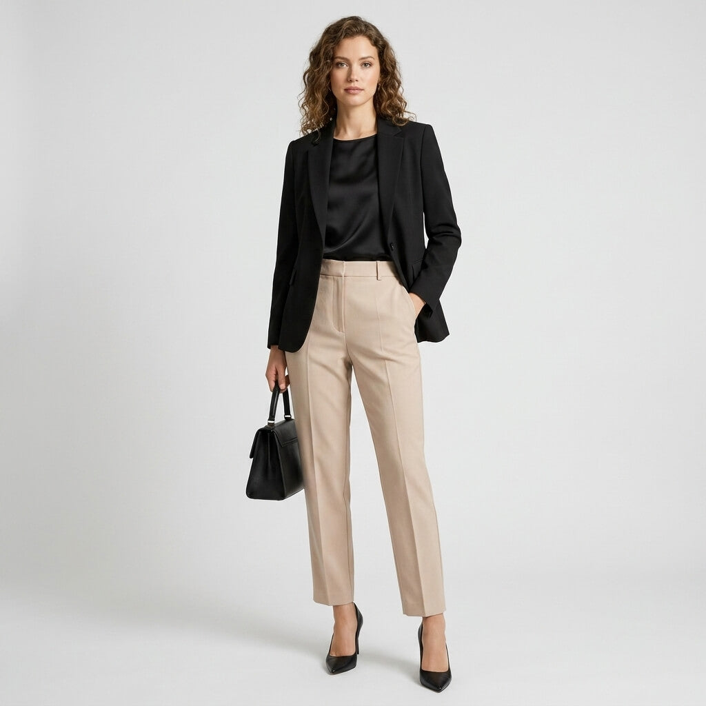 Tailored Office Trousers Sewing Pattern PDF | High Waist Pleated | Instant Download | Sizes XS–5XL