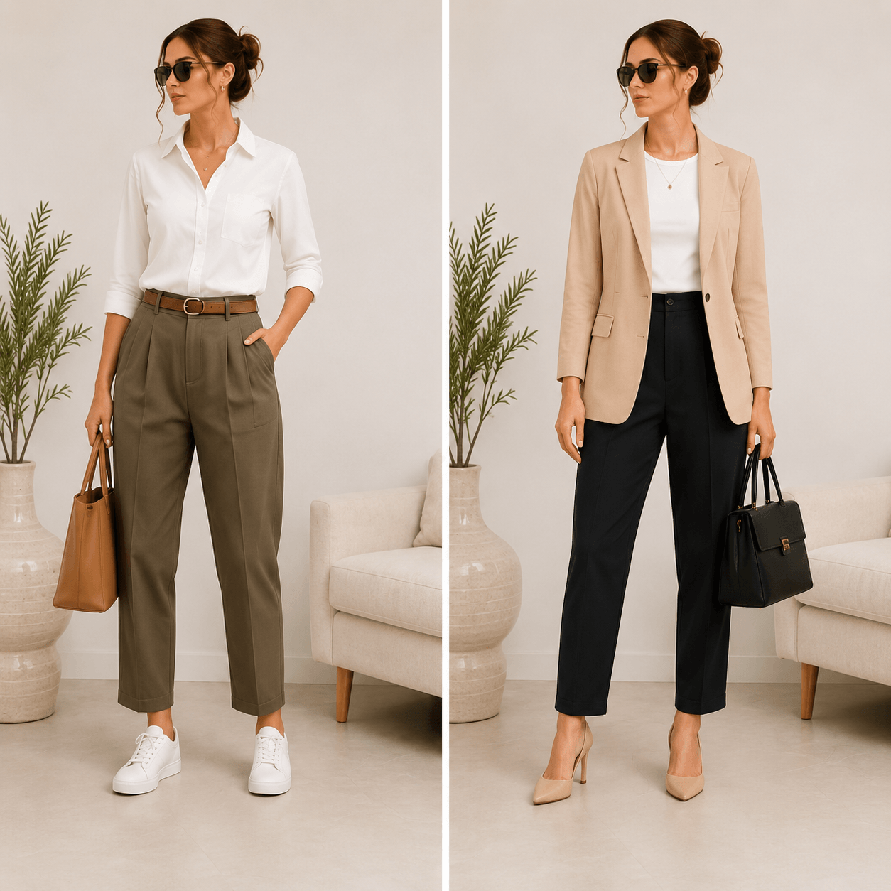 Tapered Pants Sewing Pattern PDF | High Rise Slim Leg | Instant Download | Sizes XS–5XL