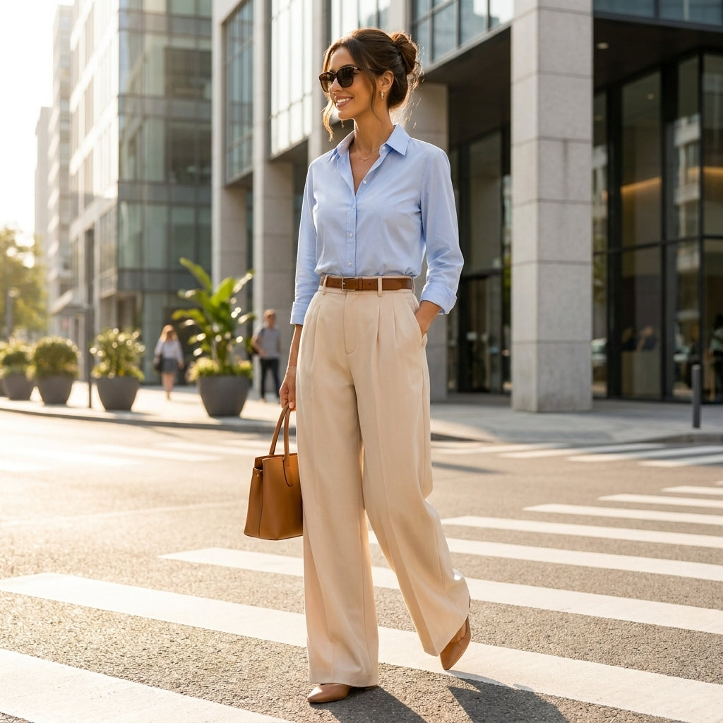 Wide Leg Pants Sewing Pattern PDF | High Rise Pleated | Instant Download | Sizes XS–5XL