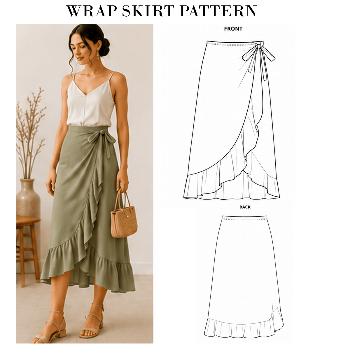 Skirt Pattern Bundle — 10 Designs | PDF Sewing Patterns | Instant Download | Sizes XS–5XL